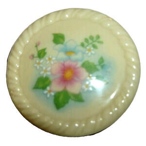 AVON BROOCH PIN ROUND Rope Framed PORCELAIN VINTAGE